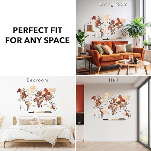 Miniatura 31 de Enjoy The Wood 3D Wood World Map Wall Art Large Wood Wall Décor Housewarming Gift Idea Wall Art World Travel Map For Home & Kitchen or Office