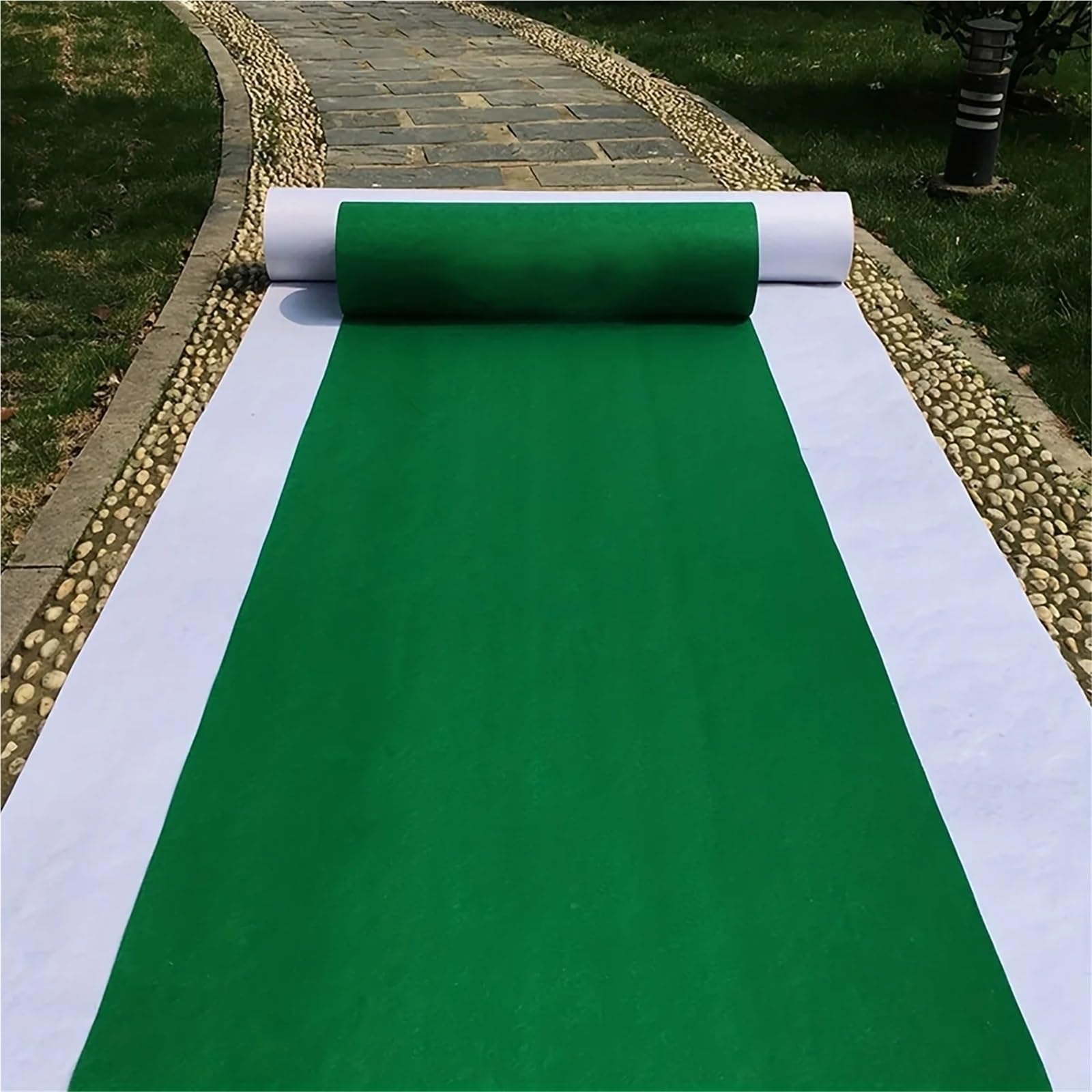 Alfombra para Bodas Alfombras de Pasillo césped Verde for Bodas, Accesorios for Ceremonias, Fiestas y Eventos, decoración Interior Exterior(1500CM_1M)