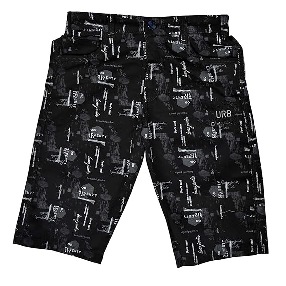 Softy Jeans Half Print Cargo Capri for Kids in Color Options_9 to 15 Years