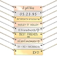 Algopix Similar Product 3 - Personalized Engraved Bar Necklace