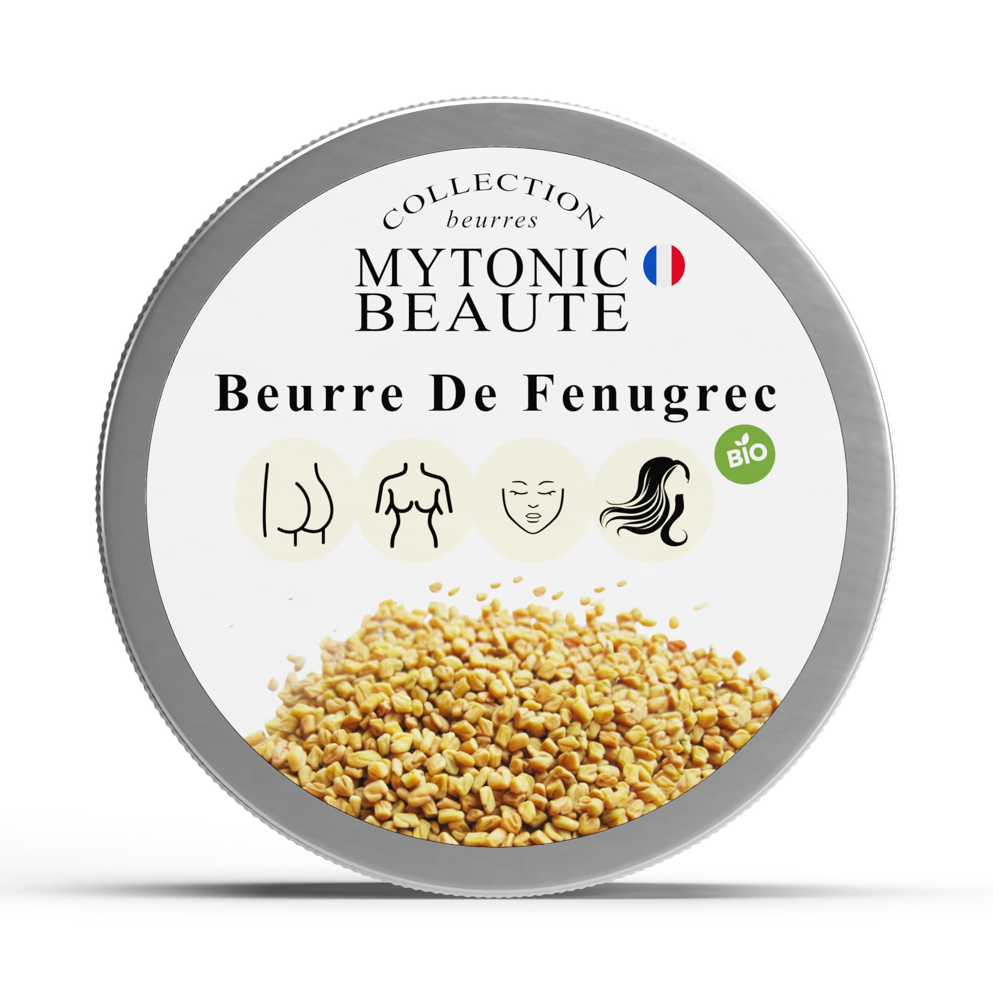 Soin Corporel Beurre de Fenugrec Bio pour Poitrine, Fesses, Hanches, Acné, Cheveux et Visage125gr | Hydratant - Nourrissant | Volumisant | Concentré 25% EN PLUS (125g)