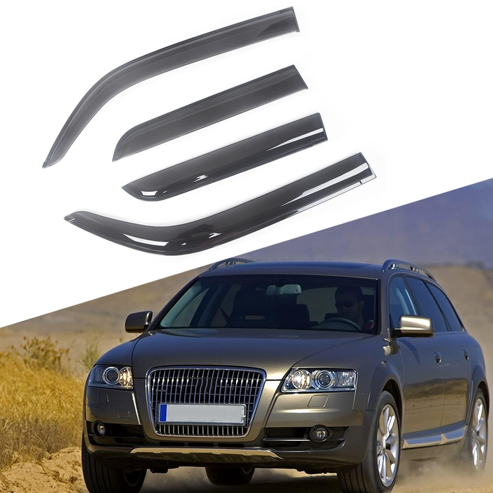 Audi A6 C6 2004-2011 Deflettori Vento 5 Porte Avante Estate 4pz - Foto 11