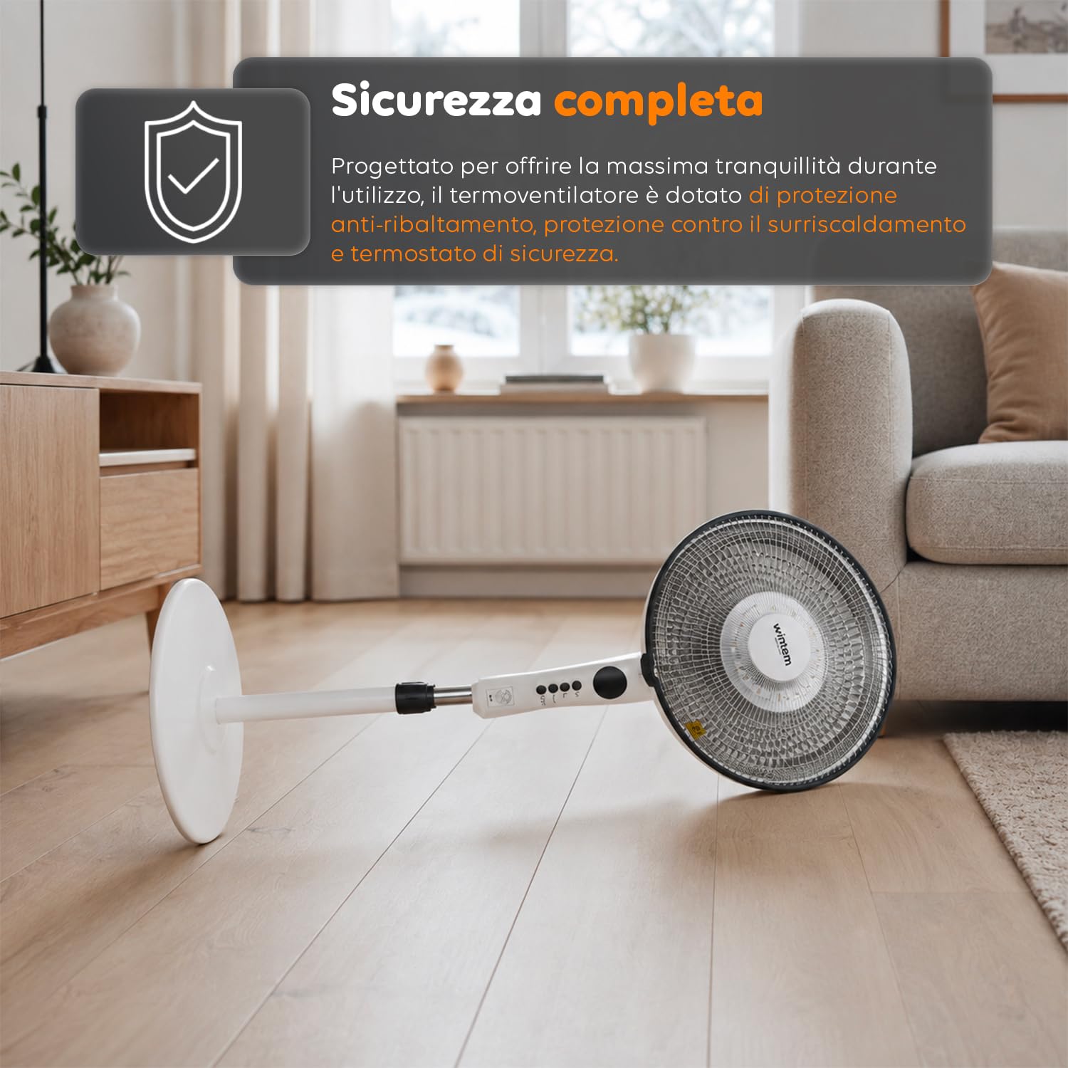 Avilia – Stufa Elettrica a Parabola con Elemento al Carbonio 550/1100W, Timer, Telecomando e Oscillazione per Riscaldamento Casa Rapido e a Basso Consumo Energetico