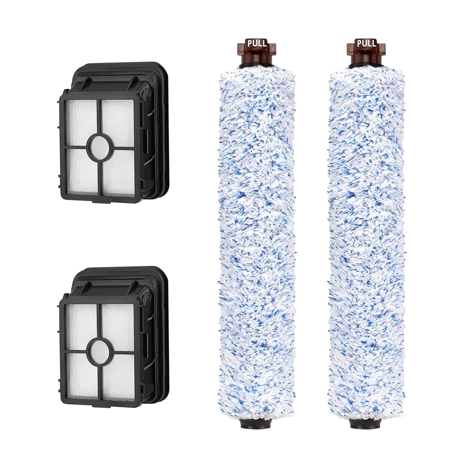PELLYDA Brush Roll Filters Replacement Parts for Bissell CrossWave 1785 2306A, 2 Pack 1926 CrossWave Wood Floor Brush Roll & 2 Pack 1866 Upright Filter, Replace Part# 1608022, 160-8022 & 1608684.