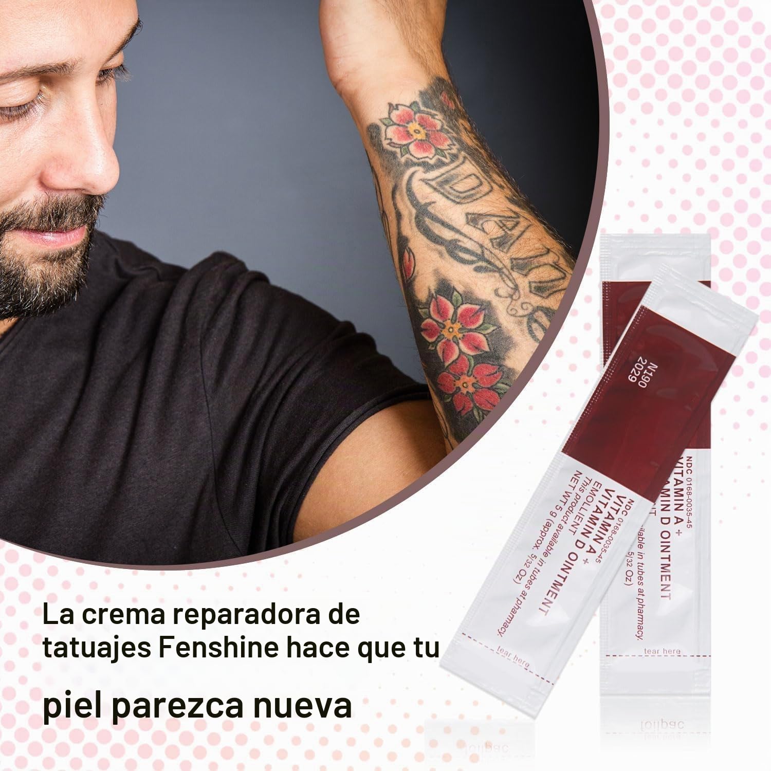 Gel de reparación de cicatrices de tatuaje con vitaminas A y D, 50 unidades de microblading ungüento antiinflamatorio