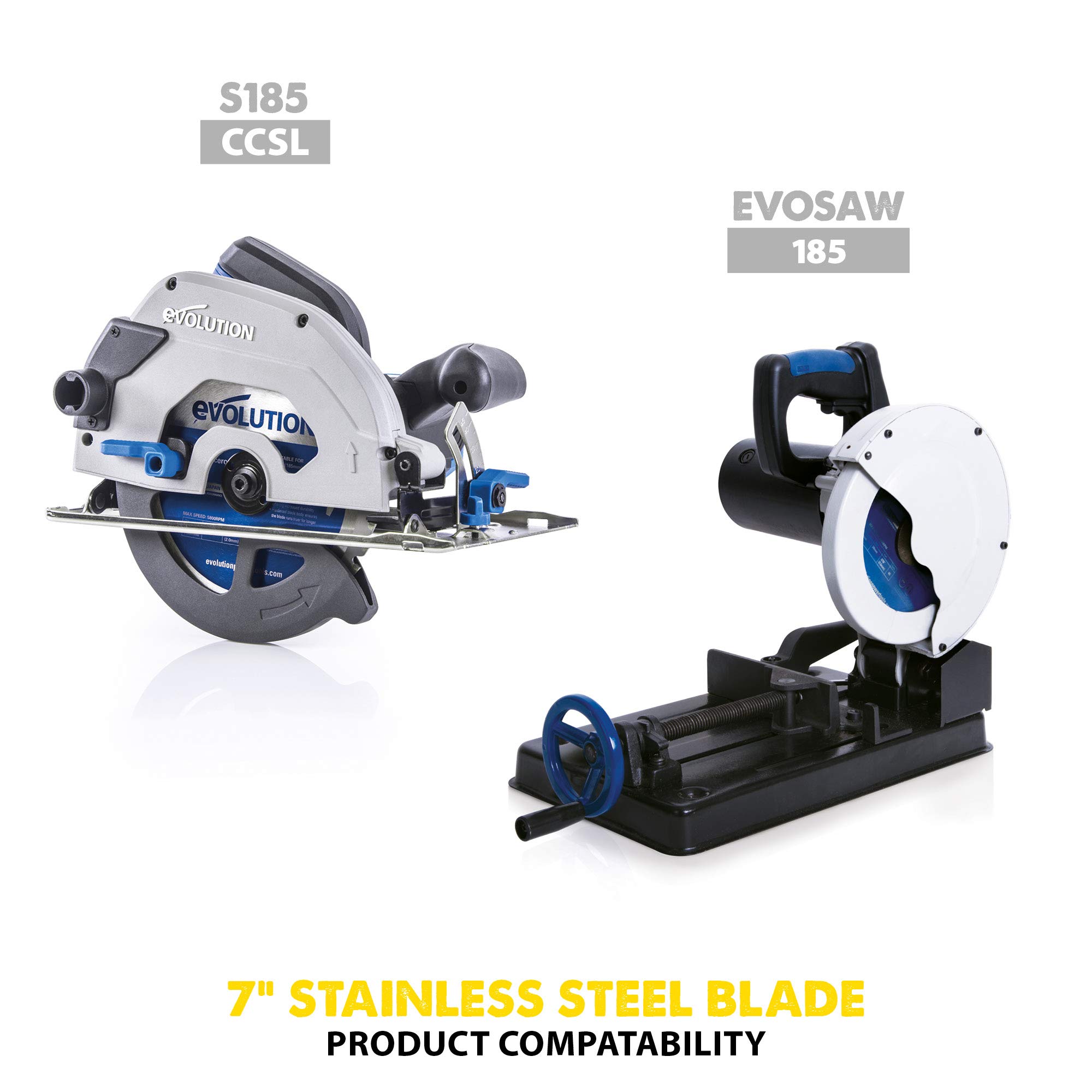 Evolution Power Tools 180BLADESS brzeszczot do cięcia ze stali nierdzewnej, 18 cm x 48 zębów, żółty