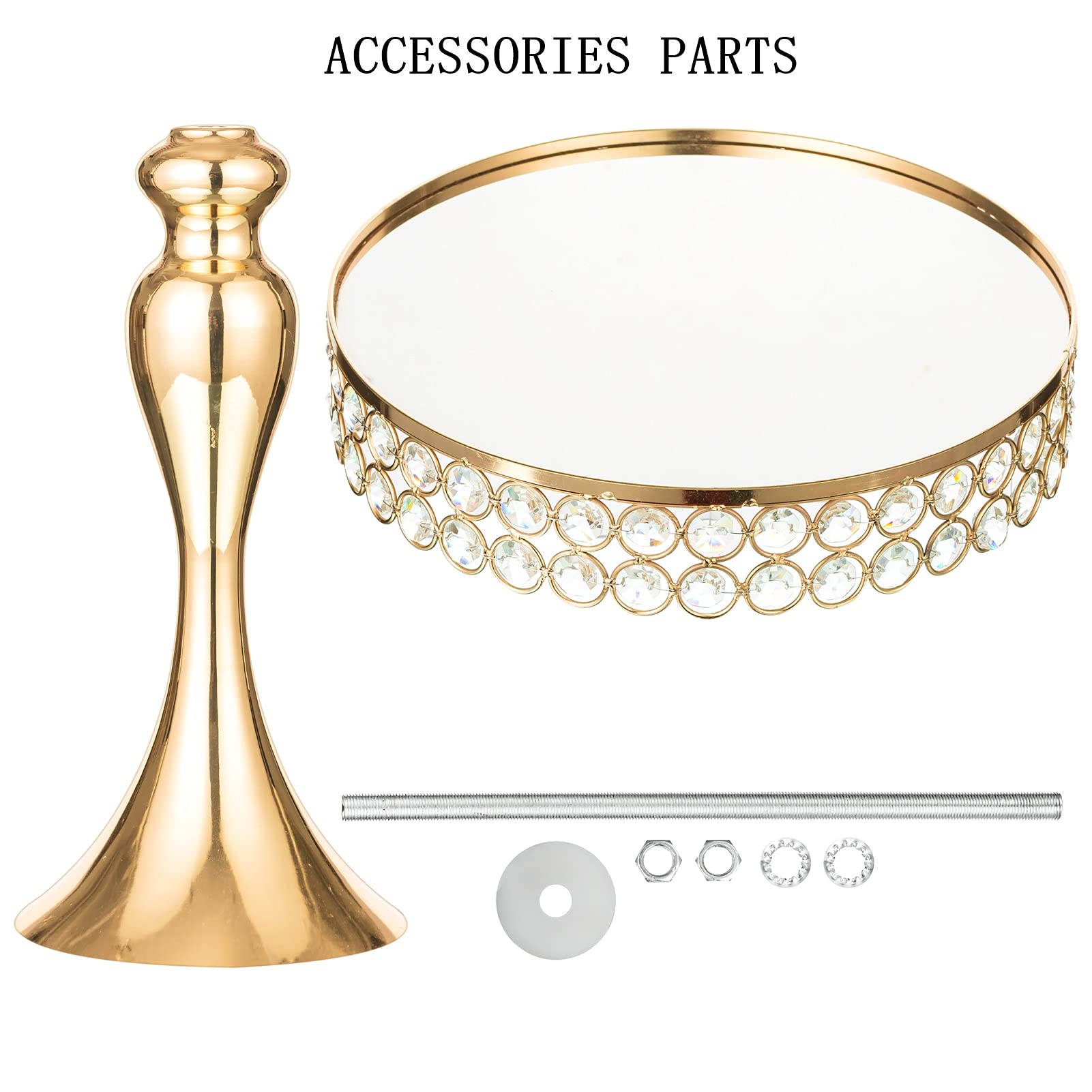 Presentoir à Gâteau Rond Doré 30cm - Support Métal Avec Plateau Acrylique - Pour Mariage, Fêtes