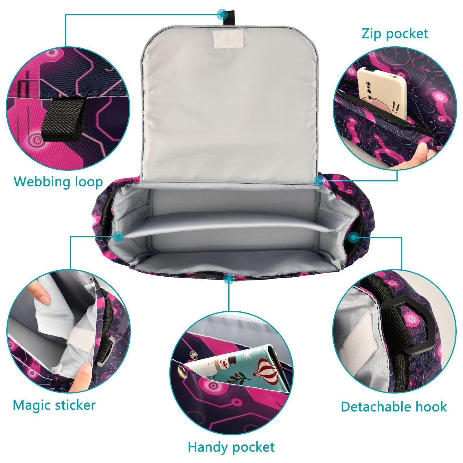 miaozhen Yew Hot Peach Black stroller organizer with strap diaper caddy stroller nipple carrito para accesorios para bebé