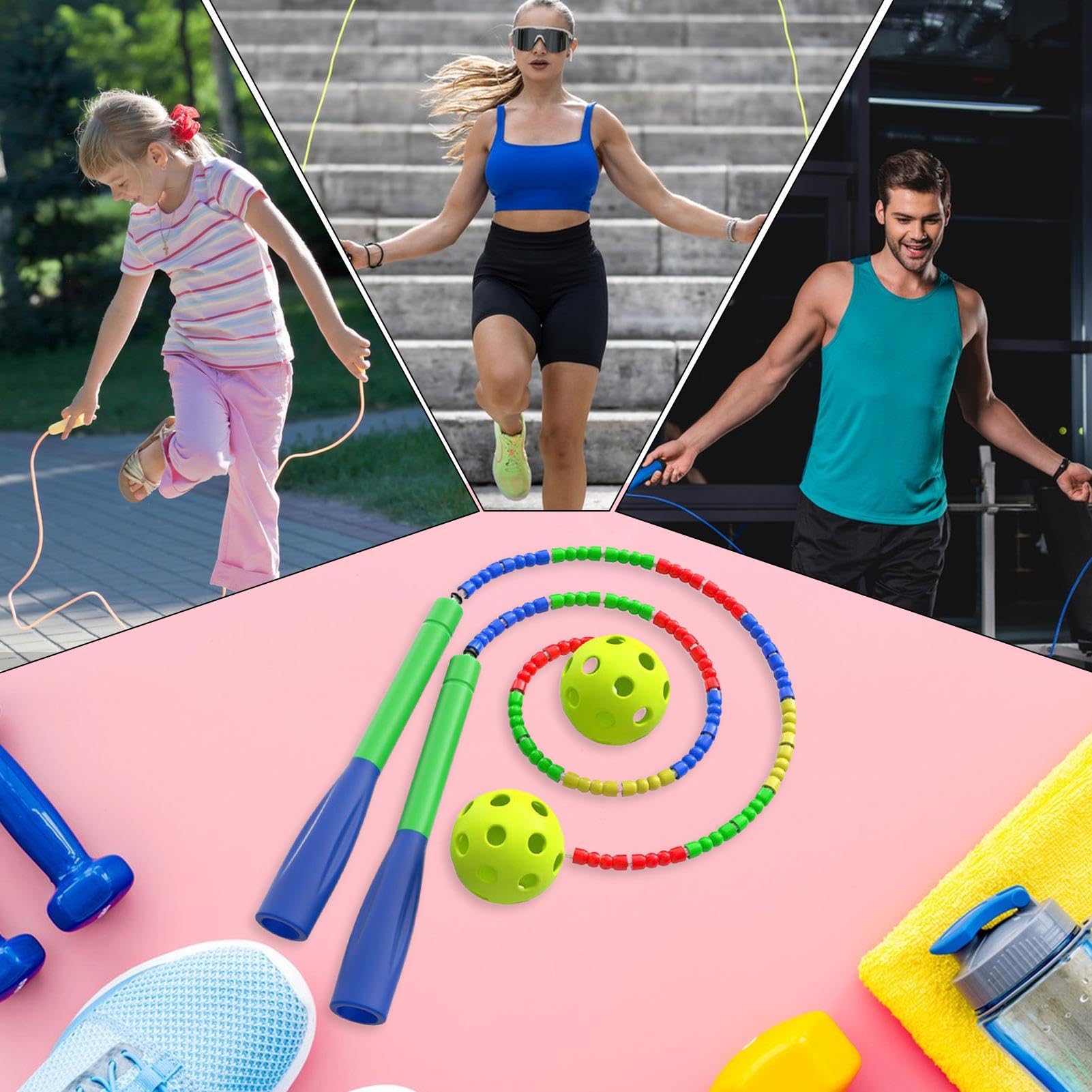Corda per Saltare Corda Per Saltare Con Palla Senza Filo | Attrezzatura Per Fitness Casa Sport Bambini Uomini Esterno Allenamento