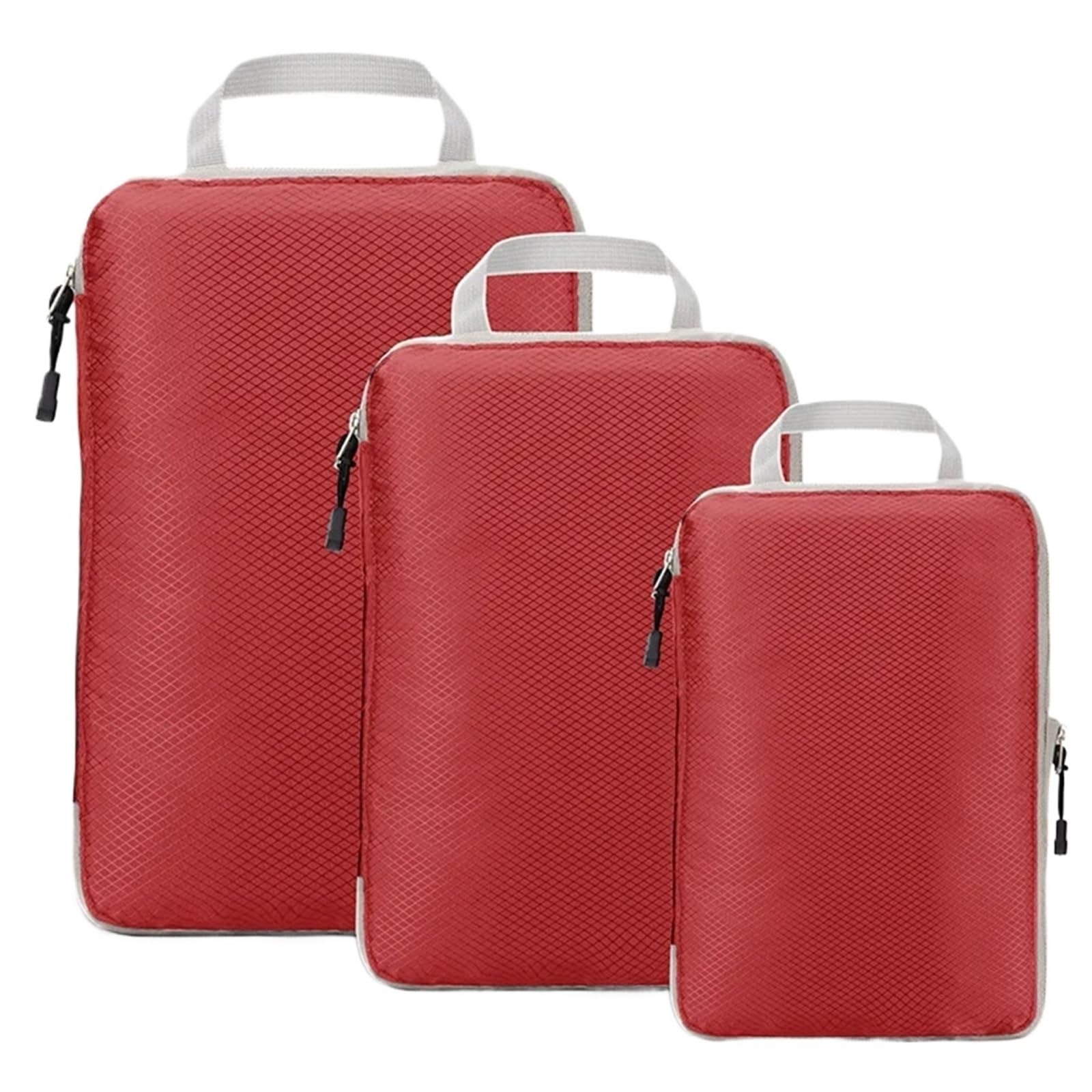 Travel Compressible Packing Cubes Foldable Waterproof Storage Bag Suitcase Nylon Portable With Handbag Luggage Organizer for Suitcases(Red)