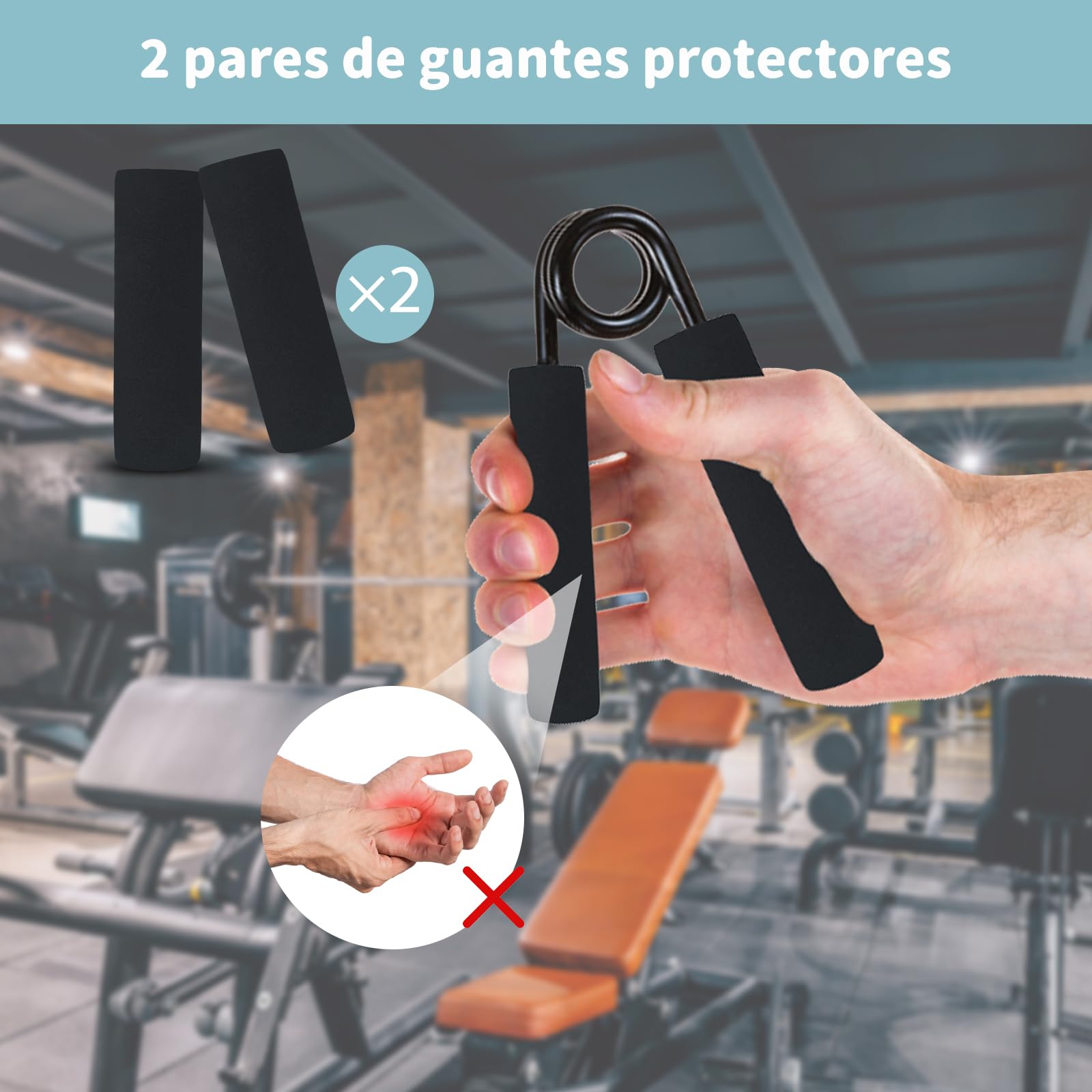 Hand Grip - Ejercitador de Manos Ajustable - Antebrazo Ejercitar - Fortalecedores de Mano para Entrenar el Agarre - la Fuerza de Los Dedos, la Muñeca, el Antebrazos Fortalecer