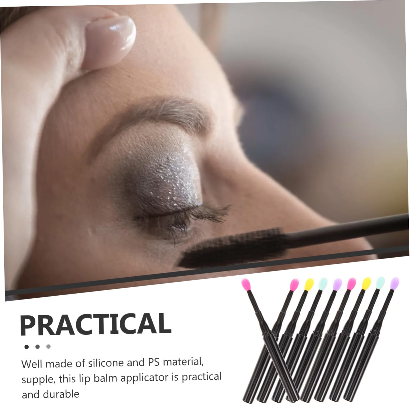 IWOWHERO Makeup Brushes Set Eyeshadow Portable Lip Applicators Eye Shadows Applicators Lip Brush for Lipstick