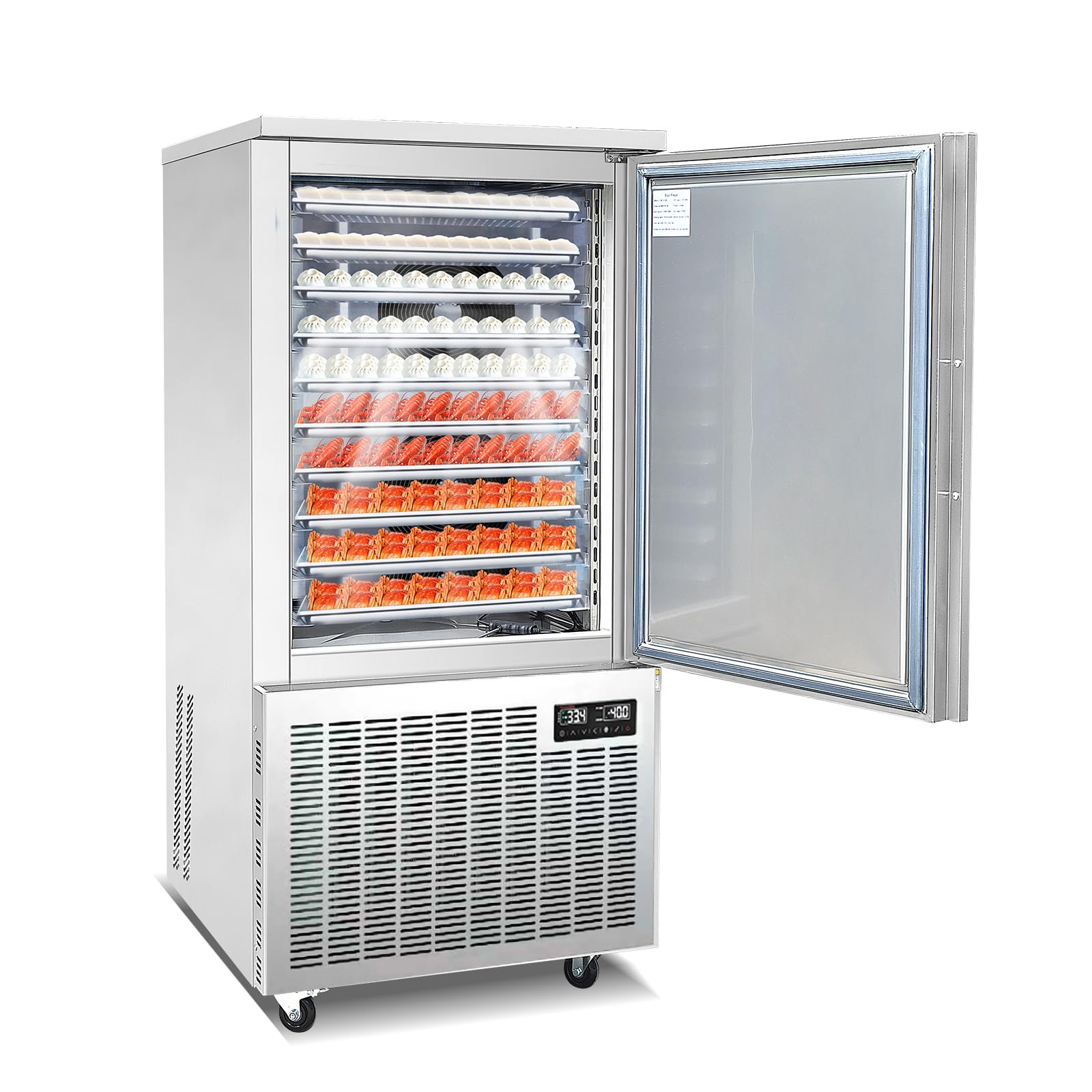 Wtecom Commercial 10 Trays Blast Chiller,Blast Chiller & Freezer, Chest Freezer,Batch Chiller for Hard ice Cream,Cakes,Chicken,Fish,Sushi Rice in Restaurant,Hotel,School on Fridge.com