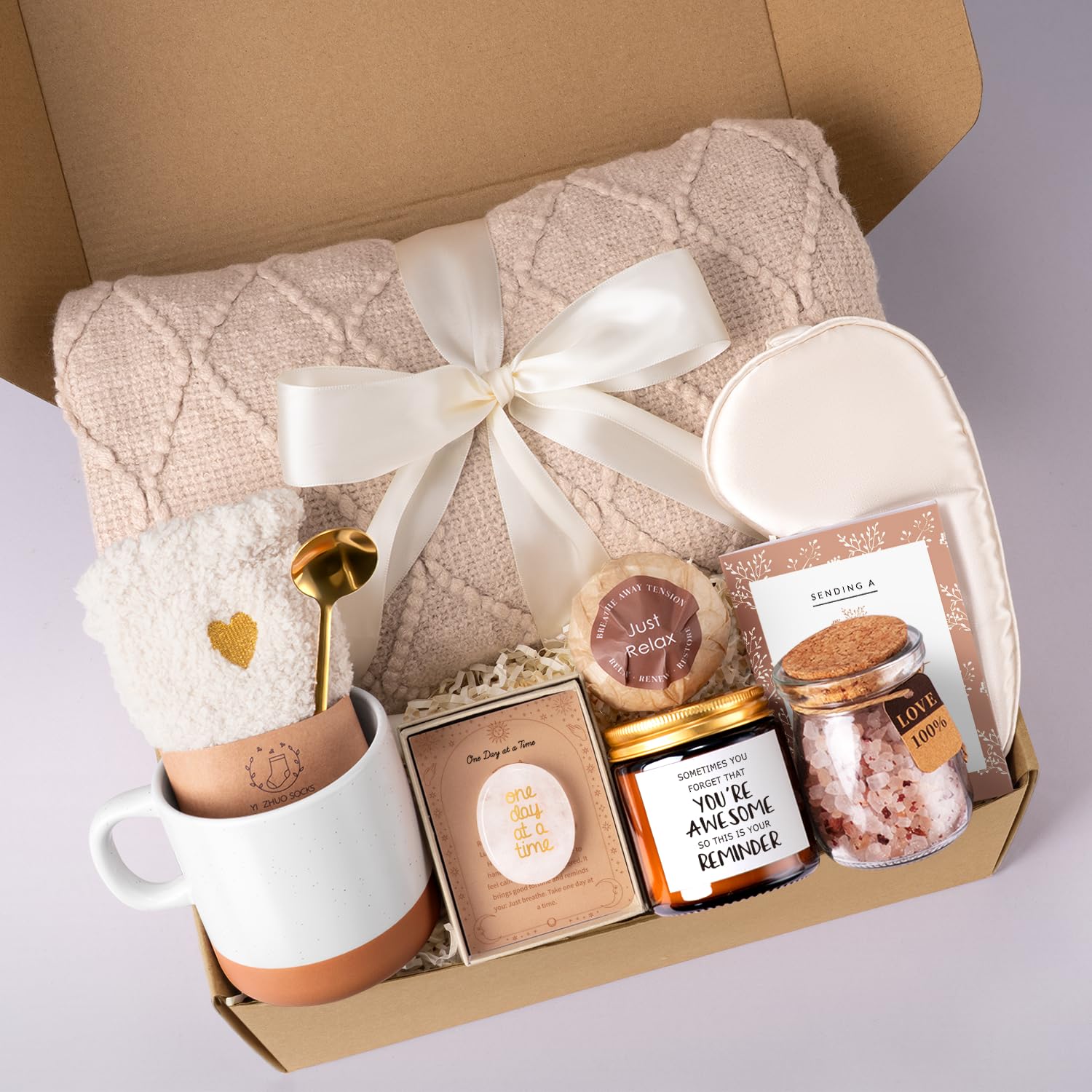 Get Well Soon Gift Baskets for Women, Get Well Gifts for Mom Self Care Package After Surgery Recovery Sympathy Gifts for Loss of Loved One, Thinking of You Feel Better Gift for Women Friend-image-31