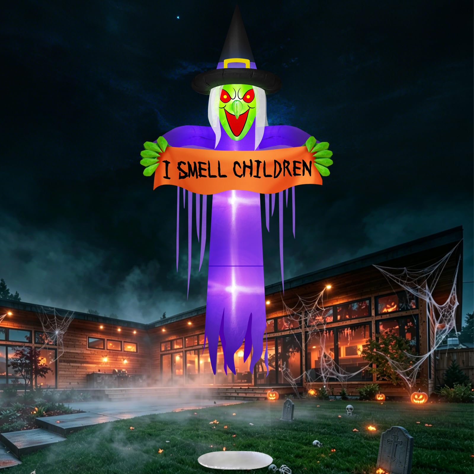 Danxilu 3,6m XXL Halloween Aufblasbare Schwebende Hexe Outdoor Deko