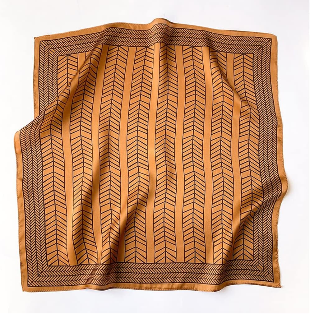Aufeel 100% Real Mulberry Silk Women Small Square Neck Scarfs 21" Lightweight Headscarf Printed Neckerchief Gift Packed - Image 3