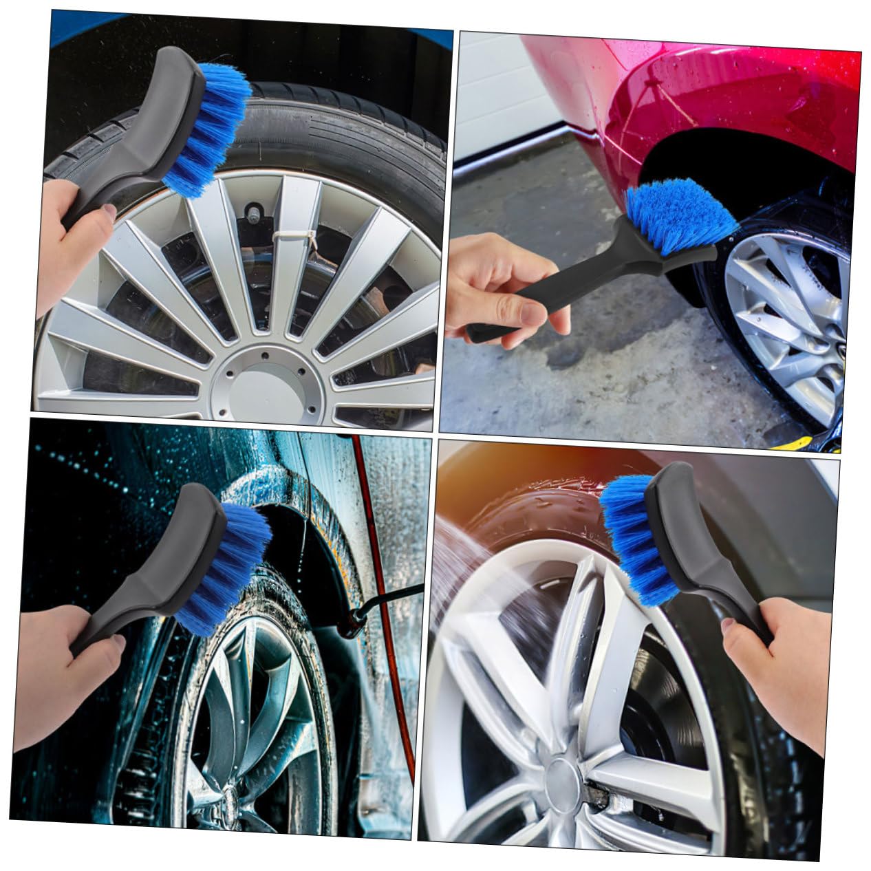 iplusmile 6 Pz Spazzola per Pneumatici Macchine Spazzolone Lavaggio Auto Spazzola Lavaggio Auto Attrezzo Spazzola per La Pulizia dei Pneumatici Dell'auto Spazzola per Auto Seta dei Pp