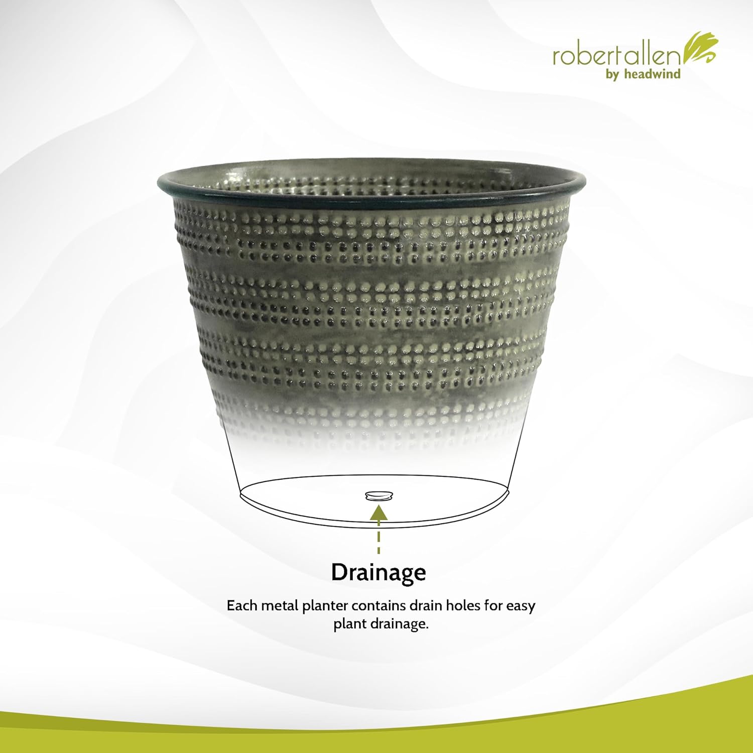 Headwind Glazed Ironstone Boutique Collection Cobblestone Plant Pot – Greige Color 6 Inch Pot for Indoor Plants - Planters for Indoor Plants - Ideal Succulent Planters by Robert Allen