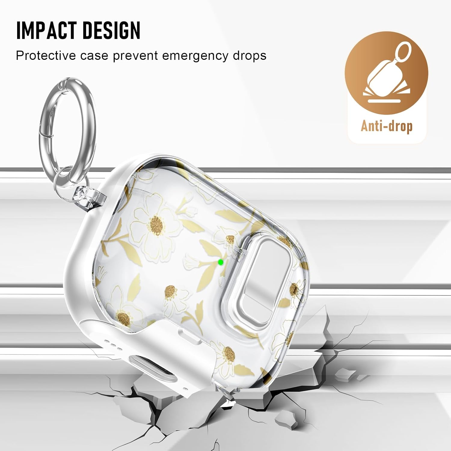 Compatible Airpods Pro 3 Case (2025) with Phone Stand & Cleaner Kit,Cute Flower Print Soft Silicone Lock Clip Apple AirPods Pro 3rd Generation Case, Airpod Pro 3 Cover with Keychain for Women/Girls image 5