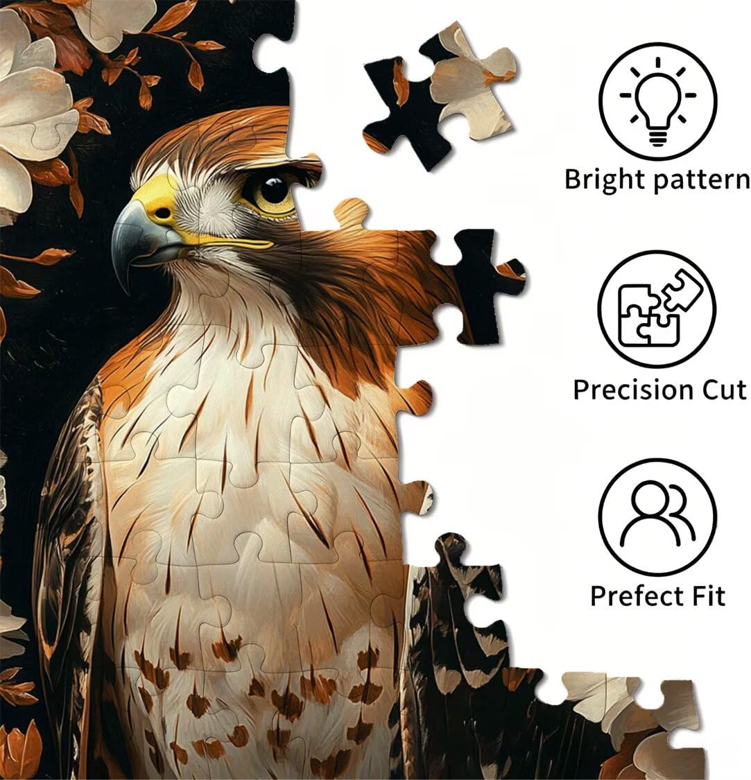 Puzzle 6000 sztuk 179 x 105 cm, Puzzle Dorośli Orzeł Kwiaty, n-384