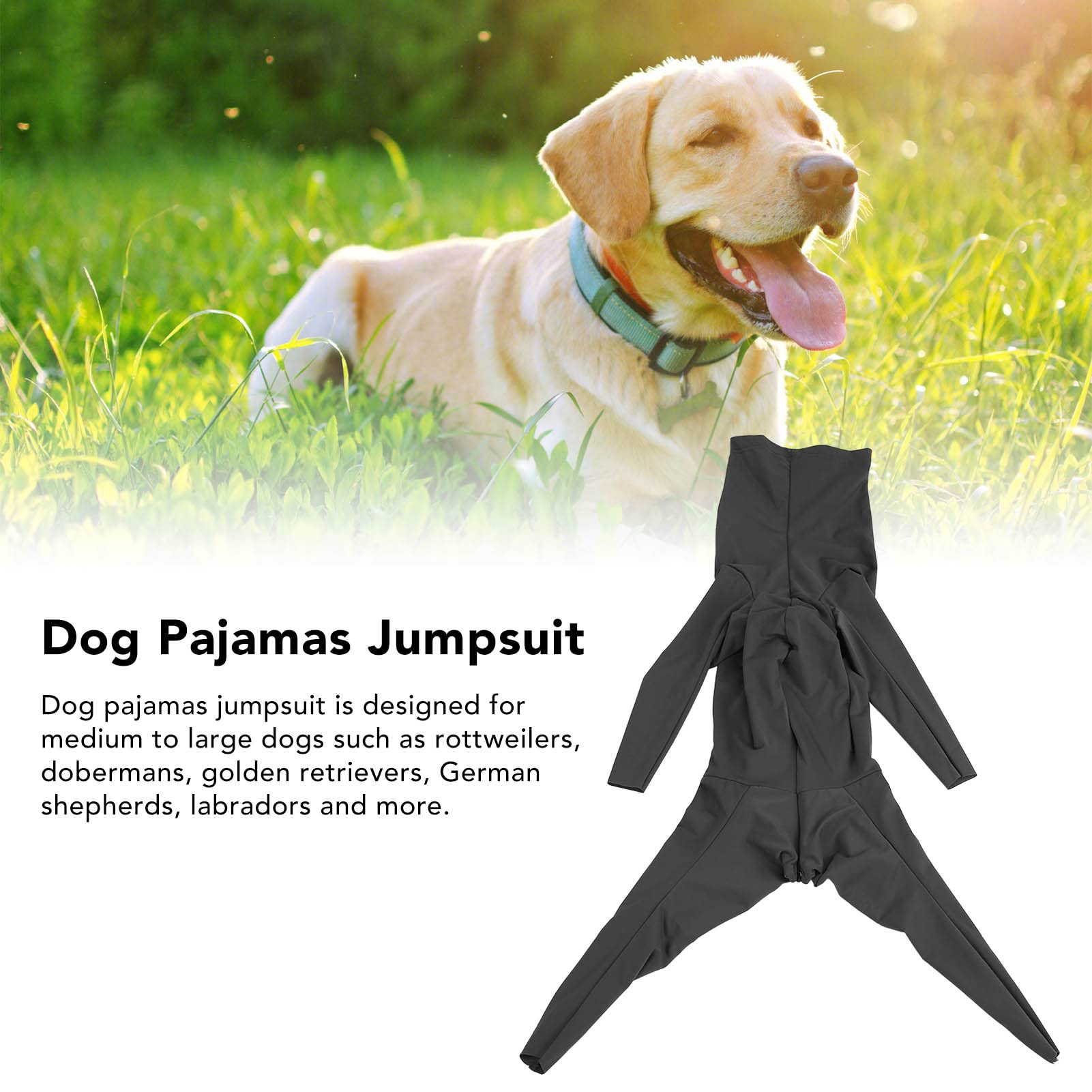 gernie Pyjama pour Chiens de Taille Moyenne et Grande, Combinaison à Couverture Complète, Body pour Animaux de Compagnie, Pyjama pour Chiens Tels Que Les Rottweilers, Les Dobermans (XXL)