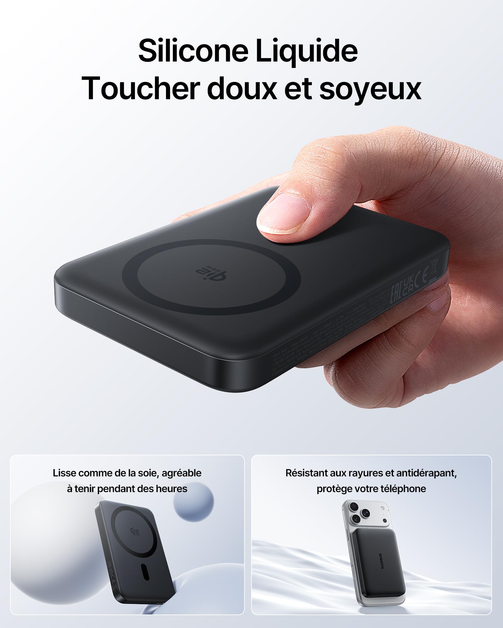Baseus EnerFill FM21 Qi2.2 25W Magsafe Powerbank, Batterie Externe Magnétique 10000 mAh, PD USB C 45W Charge Rapide, Power Bank pour iPhone 17 16 15 Pro Max