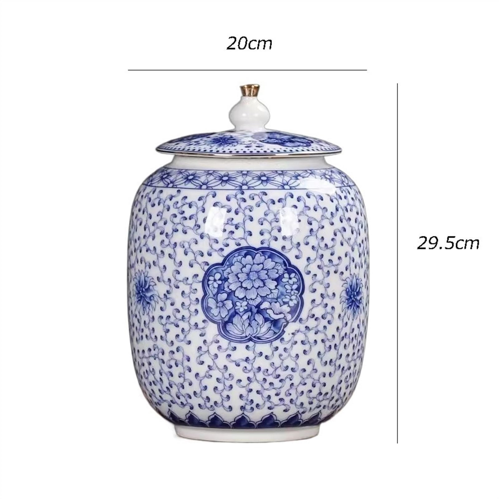 Słoik do przechowywania w kuchni Jingdezhen ceramiczny pojemnik uszczelniający na herbatę Puerh słoik do przechowywania herbaty duże ozdoby salonu Ceramiczny pojemnik na herbatę(Duży)