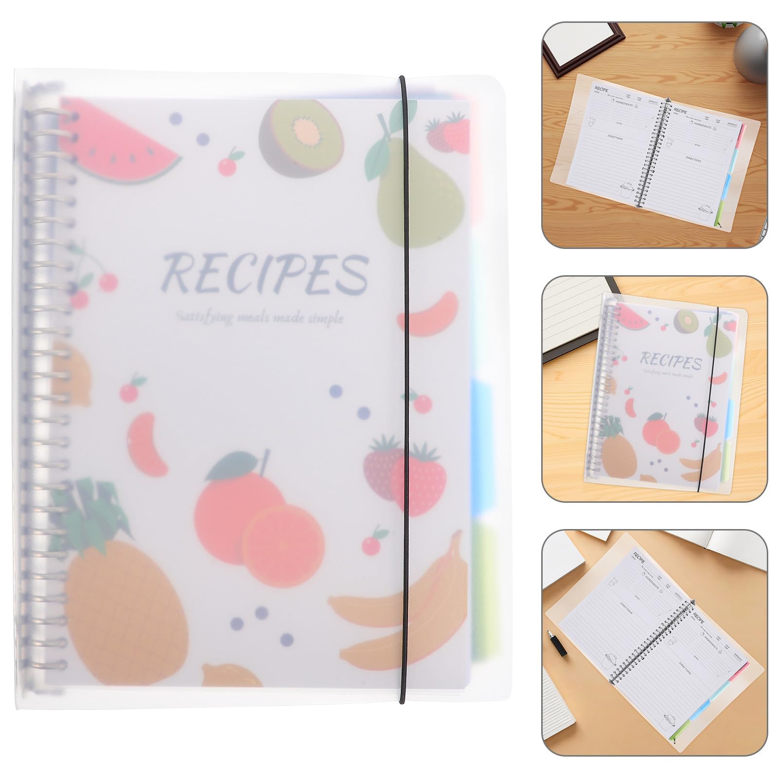 DOITOOL Quaderno di Ricette Copertina Rigida Raccoglitore di Ricette Fai da Te Pagine Resistenti Agli Strappi Domestiche per Organizzazione in Cucina