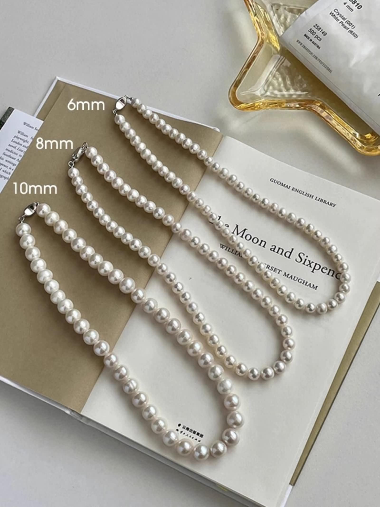 Collana Donna Argento con Pendenti,Collana Pendenti Argento Sterling 925 Donna Catena di Perle Donna Catena Collana Argento