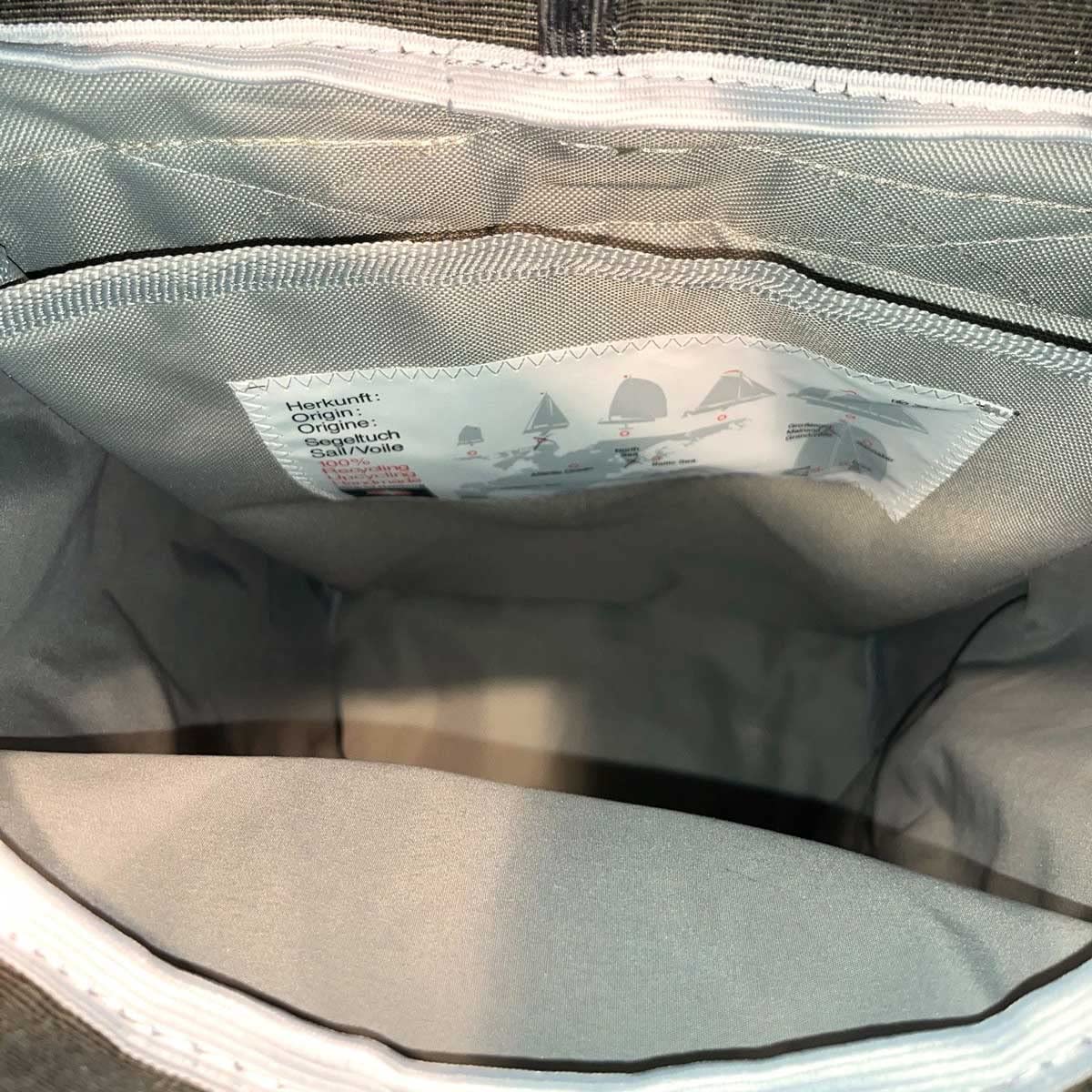 360° Grad Lotse Wickel-Rucksack Segeltuch weiß-grau