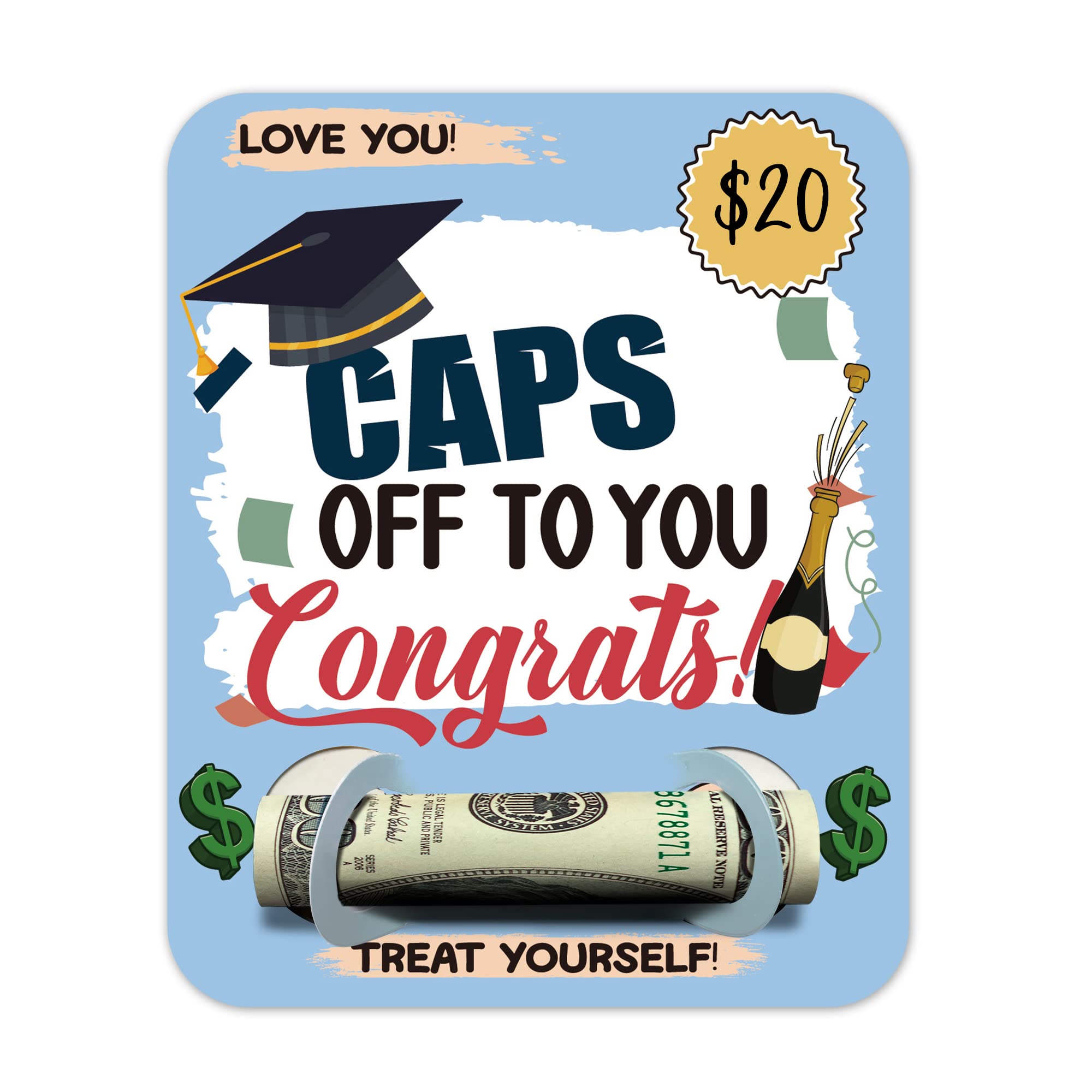 Photo 1 of **10 pack**Graduation Money Holder - Graduation Gifts, Money Card Holder Set, Gift Card Wallet, High School College Grad Gift Give Money Clip - Caps Off To You Congrats! /003