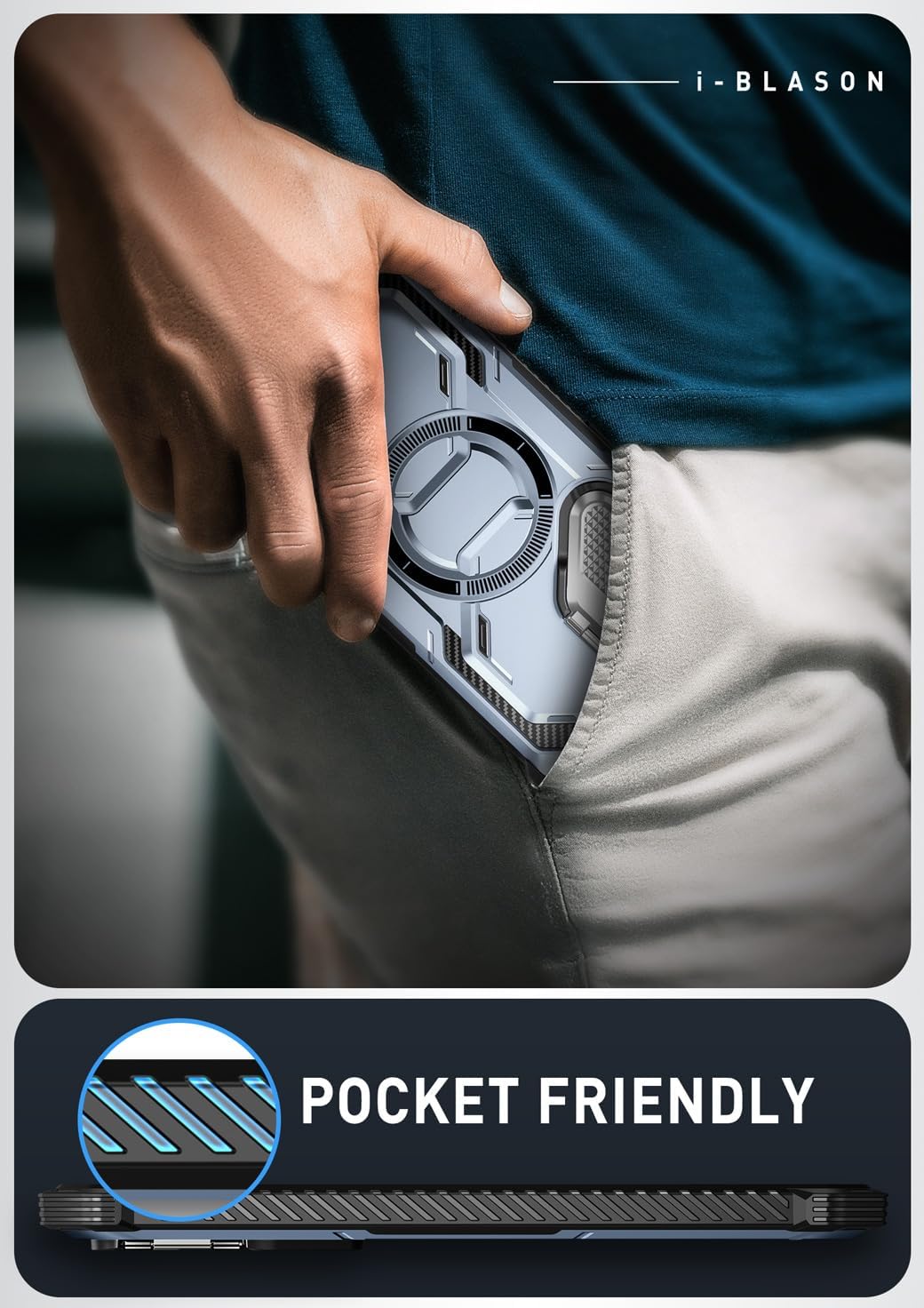 i-Blason Armorbox for Samsung Galaxy S24 Plus Case with Camera Cover Stand [MagSafe Compatible] [Military-Grade Protection] Full-Body Rugged Magnetic Phone Case with Built-in Screen Protector, Blue