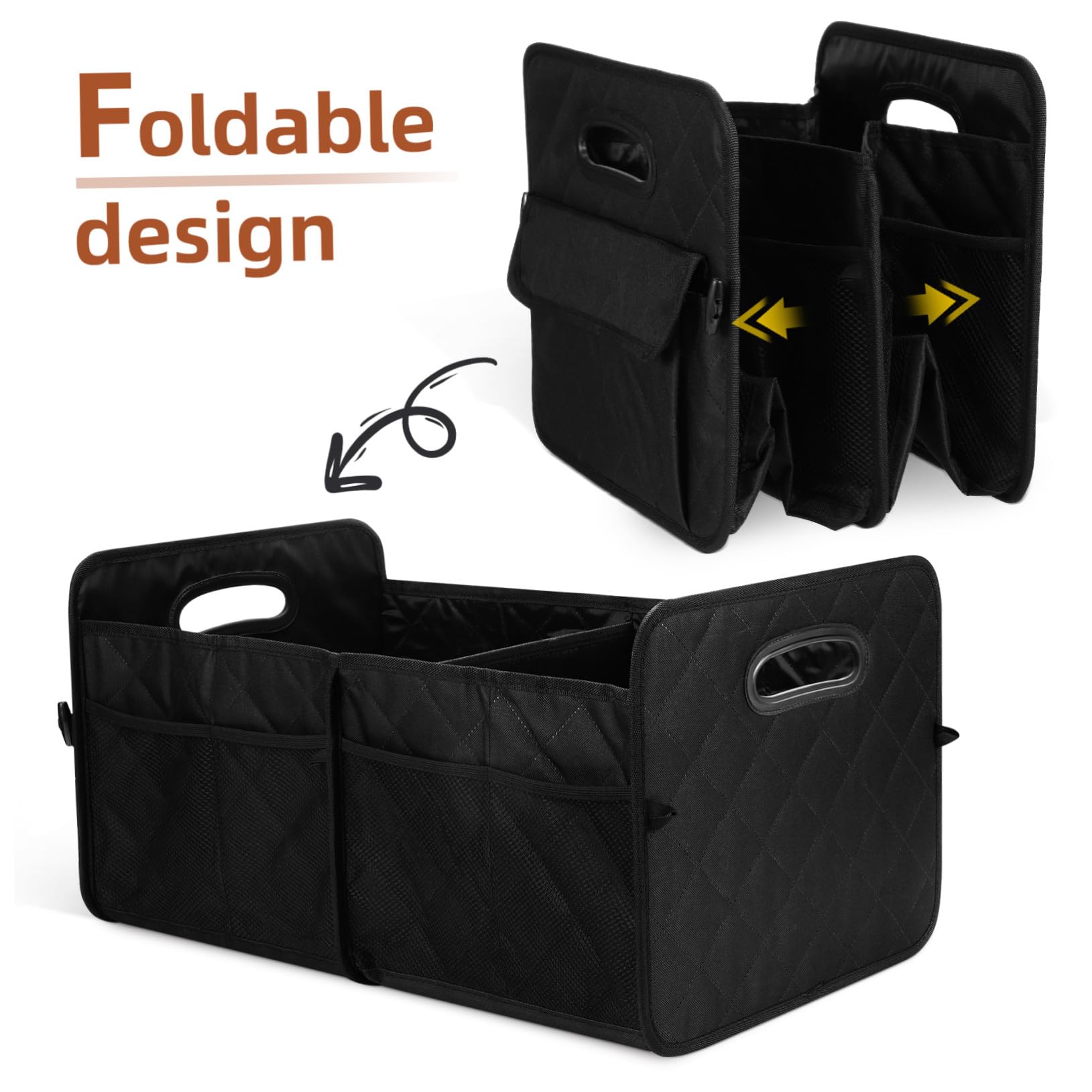 TOYANDONA Kofferraum-organizer aus Oxford Getrennten Fächern für Suvs und Autos Faltbar und Platzsparend für Viel Stauraum und Ordnung im Kofferraum