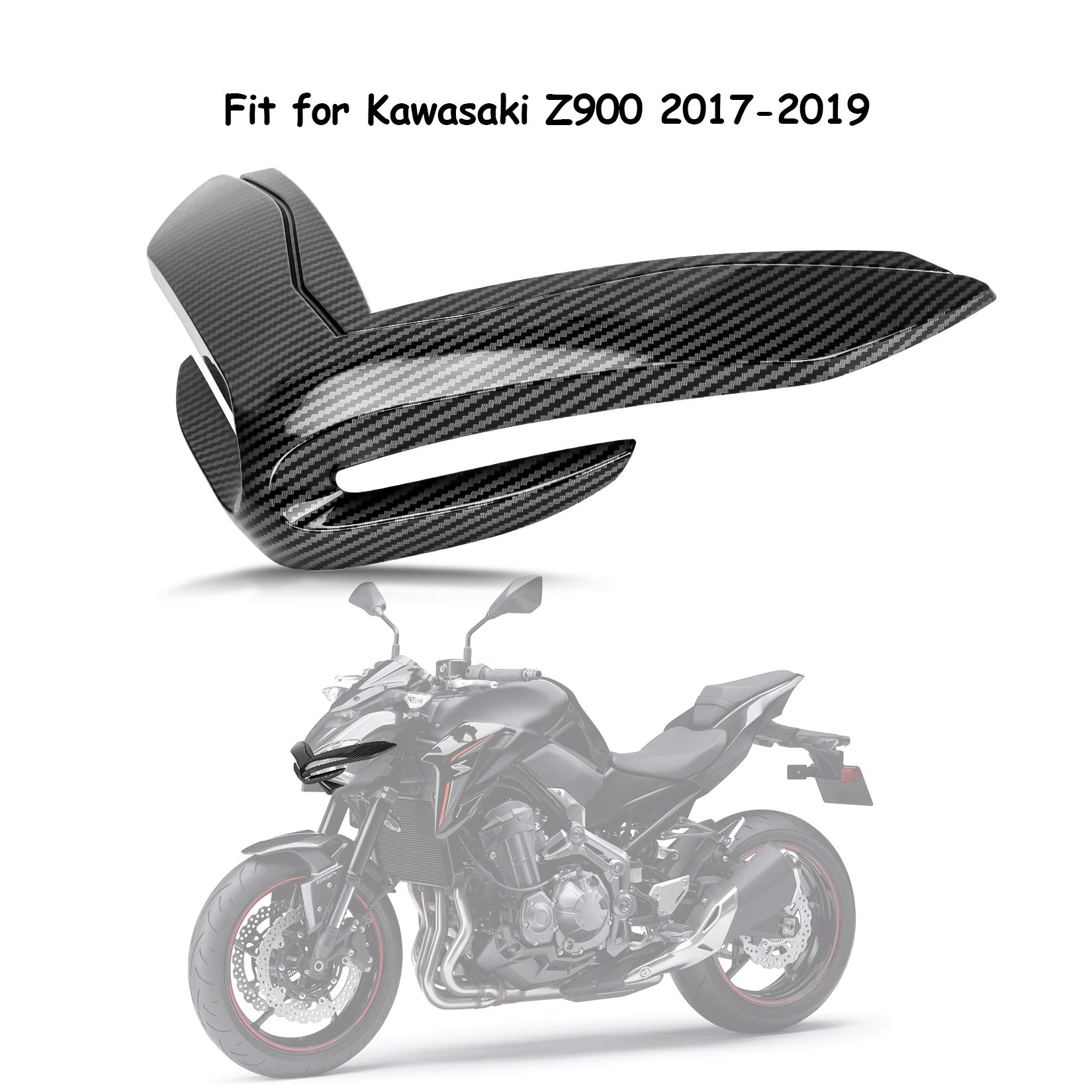 PSLER® Masque de Nez de Carénage Avant de Moto pour Z900 2017-2019 (Carbone)