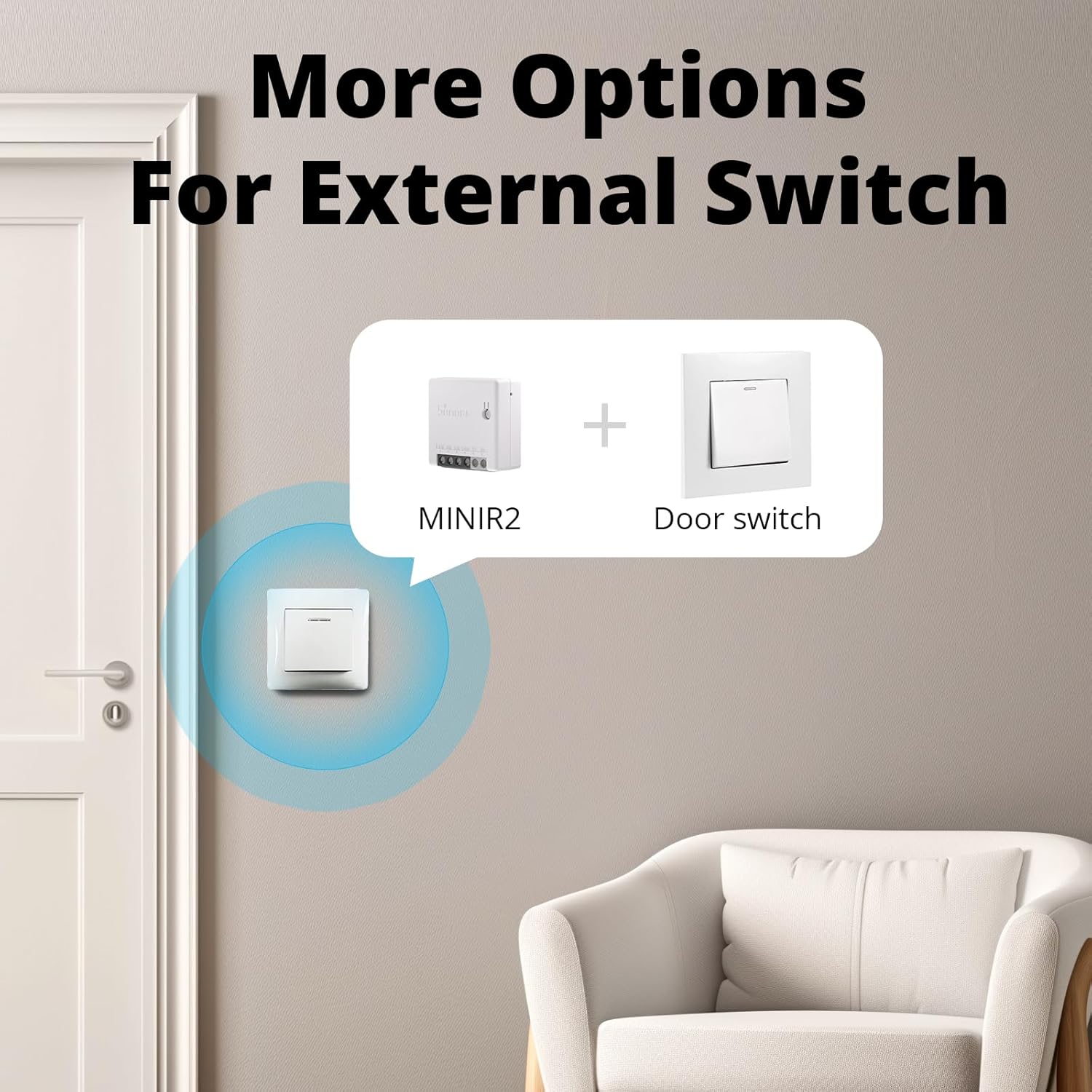 SONOFF MINI R2 connected to a traditional wall switch