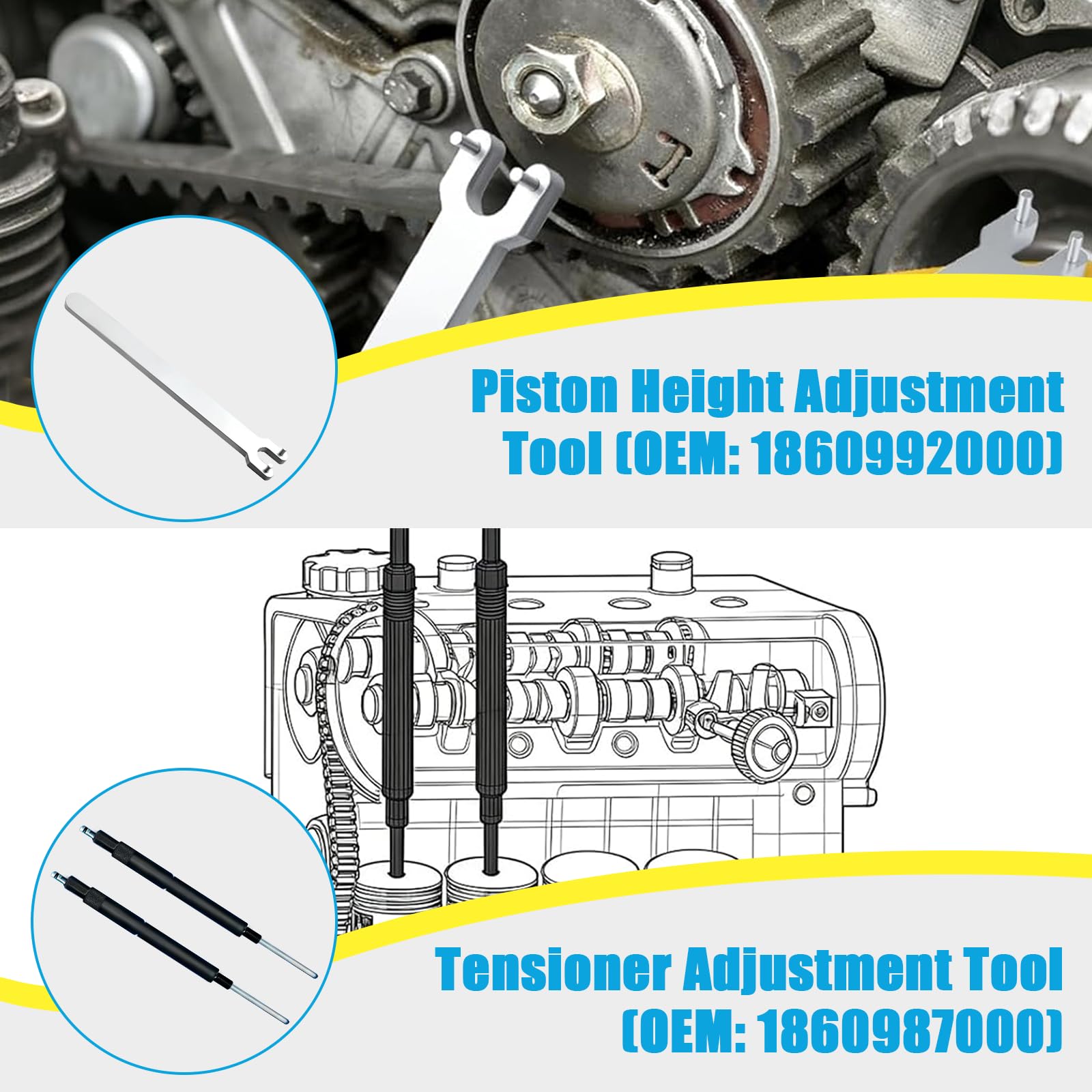 Outil de Calage Moteur, Blocage Arbre à cames Courroie dentée, adapté pour Fiat, Alfa Romeo, Lancia 1.2 16V, 1.4 16V, T-Jet