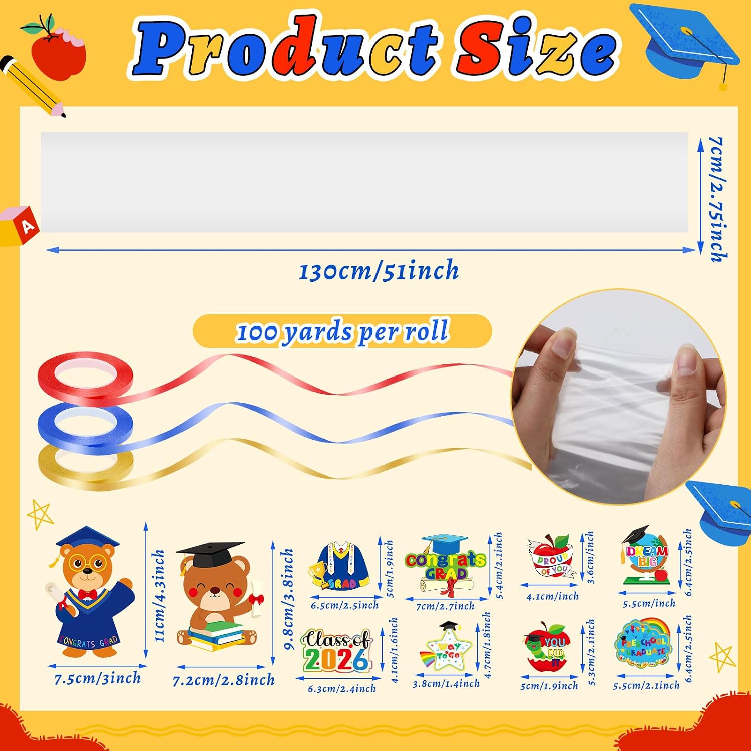 MARFOREVER 75 Pcs Graduation Candy Lei Making Kit 2027 Preschool Grad Gifts