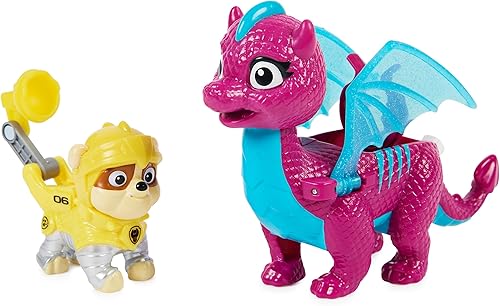 Paw Patrol, Rescue Knights Rubble and Dragon Blizzie - Juego de figuras de acción para niños a partir de 3 años