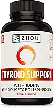 Zhou Thyroid Support Complex with Iodine | Energy, Metabolism & Focus Formula | Vegetarian, No Soy or Gluten | 30 Serving...