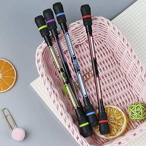 Miniatura 5 de XIANNV - Juego de 4 bolígrafos giratorios geniales, juego de papelería para niñas, niños, adolescentes, regalo para estudiantes, tinta negra, (0.020