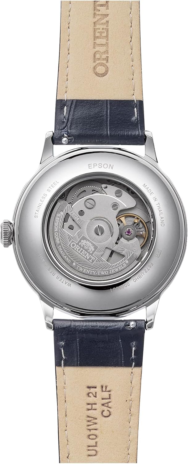 Orient Bambino RA-AC0031S30B 40.5mm Automatic Mechanical Men’s Dress Watch – White Dial, Stainless Steel Case, Brown Leather Strap, Domed Mineral Crystal & Date Display