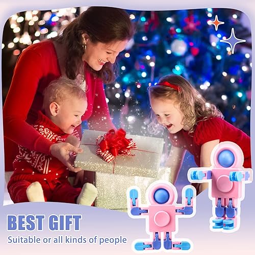 Miniatura 8 de Hanaive 24 piezas robot Fidget Spinners transformable con cadena de giroscopio para dedos, deformable, para aliviar el estrés, juguetes sensoriales