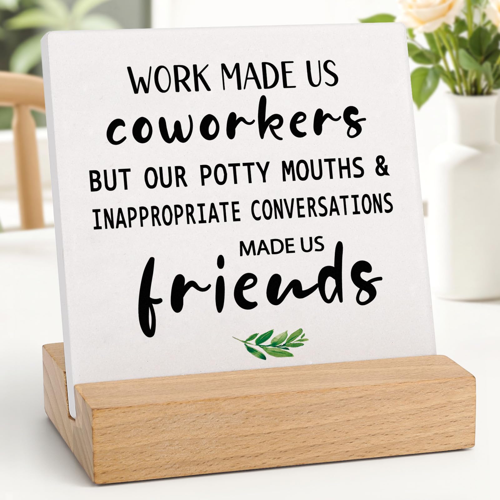 Farewell Gifts for Coworkers, Office Decor Sign Gift for Coworker, Leaving Going Away Gifts for Colleague, Work Bestie Gifts Desk Decor Plaque