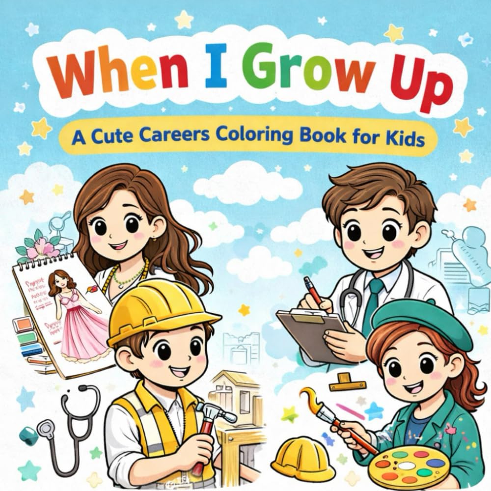 When I Grow Up: A Cute Careers Coloring Book for Kids Ages 4–8 | Fun Jobs & Occupations Coloring Pages for Boys and Girls