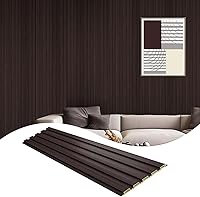 Vista 23 de OUZUGIE WPC Paneles de Pared de Listones Acústicos, Paquete de 8 de 96 x 6 Pulgadas Paneles de Pared 3D para Decoración de Pared Interior, Sala