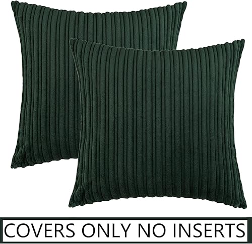 Miniatura 506 de UGASA - Juego de 2 fundas de almohada de terciopelo a rayas, funda decorativa para cojín con cremallera oculta para el hogar, sofá, dormitorio,