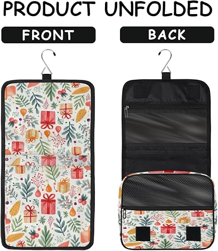 Miniatura 5 de Winter Christmas Funny Pattern Toiletry Bag for Women, Travel Makeup Organizer with Hanging Hook, Traveling Cosmetic Bags for Toiletries Accessories