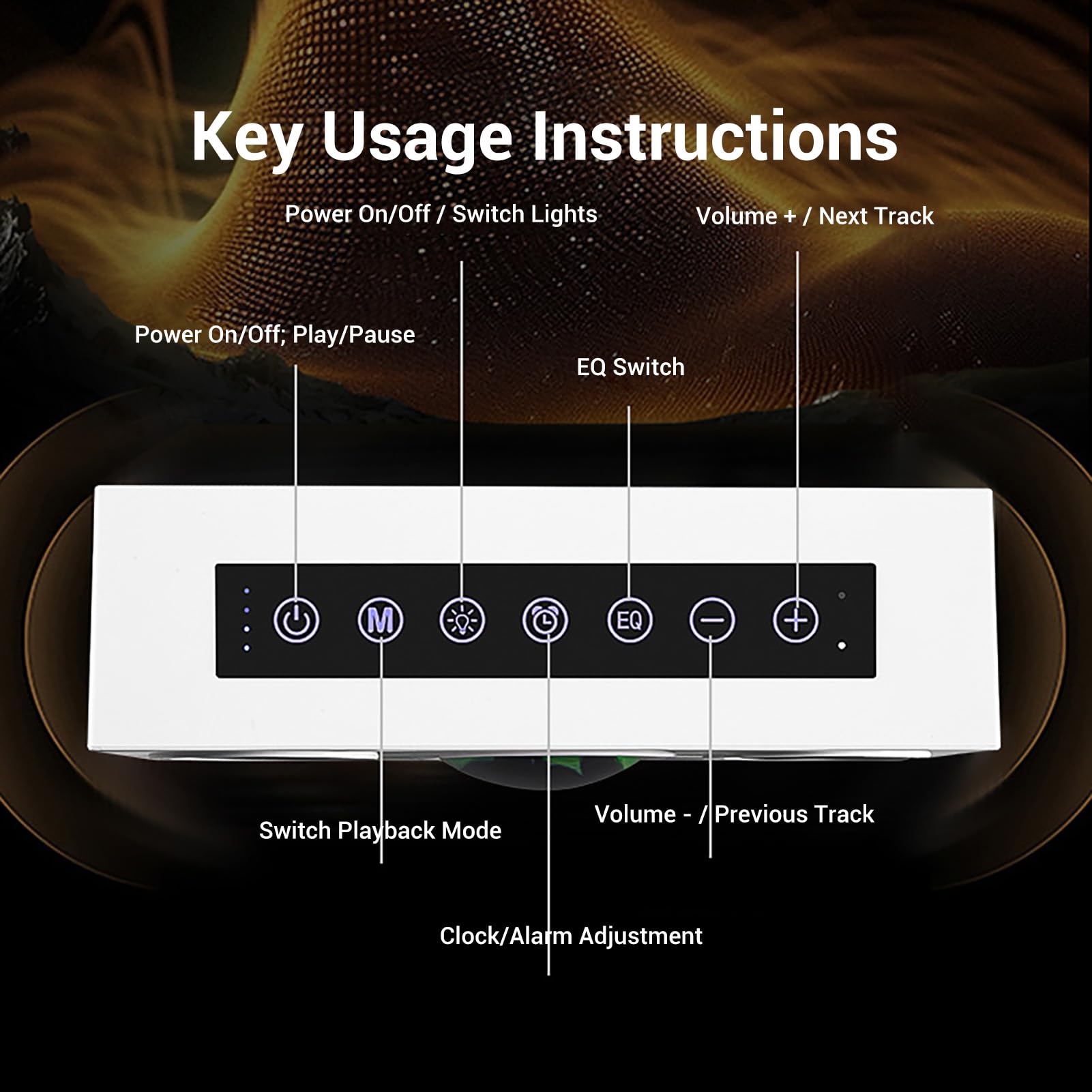 Asixxsix Visualizador de Ferrofluido, Altavoz de Ferrofluido Bailando, Reloj Despertador Inteligente con Luz LED Decorativa, Juguete de Escritorio con Pantalla de Ferrofluido (White)