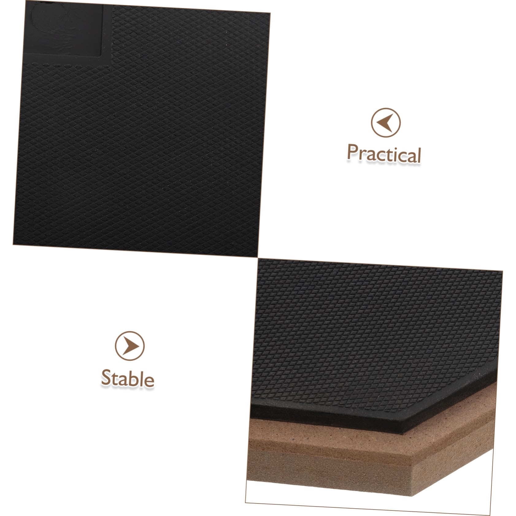 Abaodam Almohadilla de Práctica de Batería Silenciosa de Octagonal de Goma con Marco de Madera Pad de Entrenamiento para Casa y Escuela un Lado