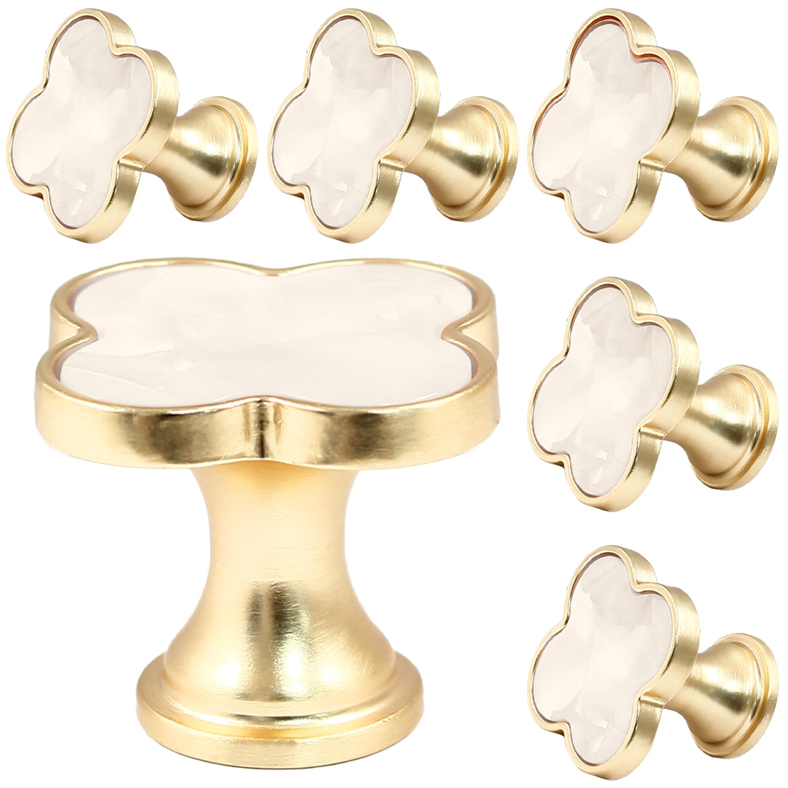 Snapklik.com : Suiwotin 6 Pack Cabinet Knobs, Clover Decorative Drawer